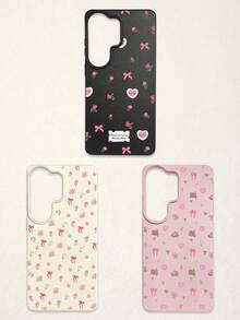3pcs Floral, Bow, Litchi Texture Faux Leather Phone Case, Sweet, Romantic, Cute Style Print, Compatible With IPhone & Galaxy Phones ( 11, 17 Pro Max, 17 Pro, 15, 13 Pro Max), Galaxy (S24 Ultra, S25 Ultra) - Multicolor - View 52