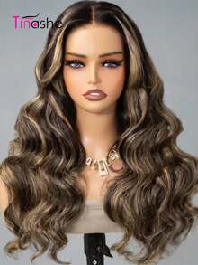 Tinashe 蜂蜜金挑染无胶假发真人发筒状卷发蓬松波浪6x5蕾丝闭合假发万圣节服装女式万圣节美甲熨烫万圣节化妆角色扮演仙女发型婚礼美人鱼黑色假发美发用品 - SNatural/22 - 查看 4