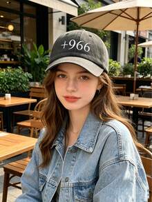 1-2 chiếc mũ lưỡi trai unisex, mũ bóng chày kiểu cổ điển đã qua xử lý với họa tiết thêu "+966" - Thích hợp cho các hoạt động thể thao ngoài trời, mặc hàng ngày, tiệc tùng và lễ hội, món quà hoàn hảo cho gia đình và bạn bè. - nhiều màu - Xem 7