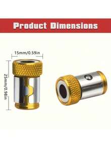 3 piezas Puntas de destornillador magnéticas universales, tornillos metálicos magnetizados, destornillador hexagonal desmontable apto para taladro eléctrico, 1/4" / 6.35mm, se adapta a cabezas de destornillador, brocas de taladro extendidas - A - Ver 5