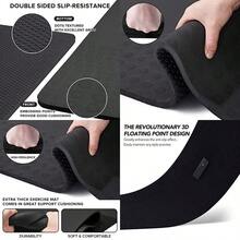 JELS - Tapete de yoga extra grueso 2/5 pulgadas diseño ergonómico 3D antideslizante material TPE certificado SGS tapete de yoga para hombres y mujeres con correa de transporte tapete de - 15MMnegro - Ver 1