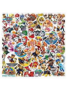 Paw Patrol 50张汪汪队贴纸，美国漫画儿童玩具贴纸，拍拍贴纸，扭蛋创意手账素材，贴纸 - 彩色 - 查看 1