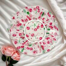 1pc Floral Waterproof PEVA Shower Cap, Suitable For Bathroom Home Decor, Autumn Decor, Back To School - Basic model - View 11
