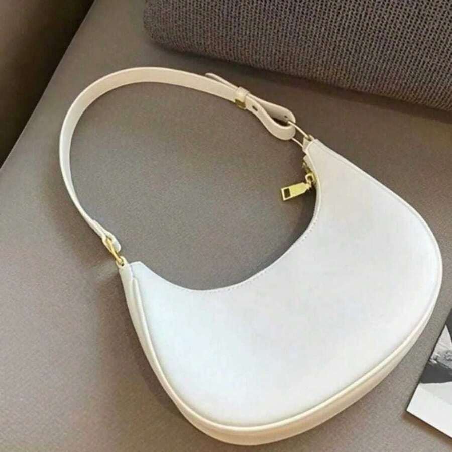 BOLSA FEMININA DE OMBRO BOLSA FEMININA DE MÂO MEIA LUA LANÇAMENTO EM NOSSA LOJA ENVIO IMEDIATO - Branco - Visão 1