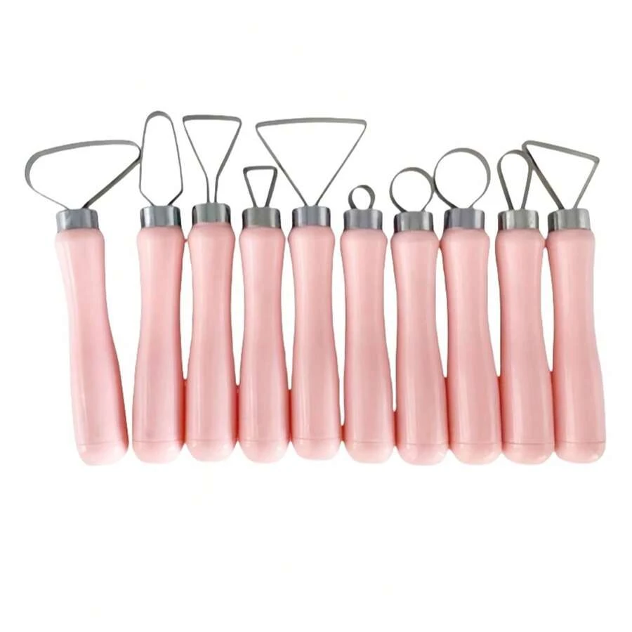 10Pcs Multicolored Handle Pottery Clay Cutter Set Sculpting Trimming Scraping Art Tools - Multicolor - View 1