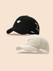 3pcs/Set Heart Kids Brimless Baseball Cap, Girls Outdoor Sun Ion Hat Suitable For Spring And Summer - Multicolor - View 17