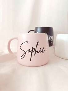 1pc Customized Ceramic Cup, Perfect Creative Christmas Gift, Personalized Design, Coffee Ceramic, Wedding Gift, Tea Drinker, Thanksgiving, Christmas Present - Multicolor - View 5