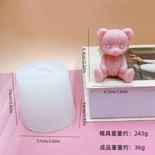 Sitting Bear Shaped Candle Silicone Mold DIY Handmade Aromatherapy Plaster Resin Multi-Functional Silicone Mold - Bear - View 3