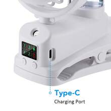 Hailicare Humidificador portátil, ventilador de escritorio y de clip de doble uso, 4 velocidades de viento ajustables, ventilador de niebla recargable por USB, adecuado para dormitorio y oficina, diseño de moda portátil de enfriamiento, mejor regalo para el verano - Con clip - Ver 6