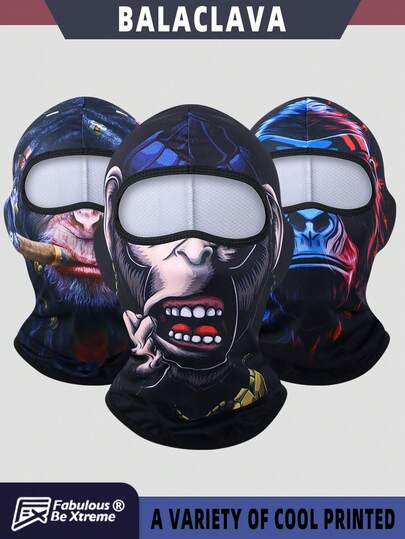 Fabulous Be Xtreme CS25-(9.10.13-16) 大猩猩图案时尚骑行面罩