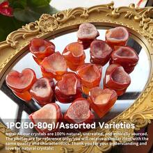 1PC 10-80g Natural Crystal Carnelian Geode Heart Crystal, Hand Carved Red Agate Druzy Heart Stone, Reiki Healing Crystal, Home Decor, Love Gift For Crystal Lovers & Valentine's Day - Carnelian - View 10