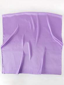 1pc Women's Solid Color New Silk Satin Scarf, Suitable For Wedding, Shawl, Beach Headwrap,Travel Essential,Holiday - Lilac Purple - View 4