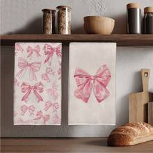MEMNUN Conjunto de 4 panos de prato com estampa de laço rosa, 40 x 60 cm (15,75 x 23,62 pol.), em microfibra de poliéster super macia. Ideais para lavar louça, mãos e outros utensílios. Perfeitos para decoração de casa e cozinha, ideais para cozinhar, assar e limpar. Laváveis à máquina. Perfeitos para sala de jantar, cozinha, decoração e presentes. Ideais para todas as estações. - Multicolorido - Ver 7