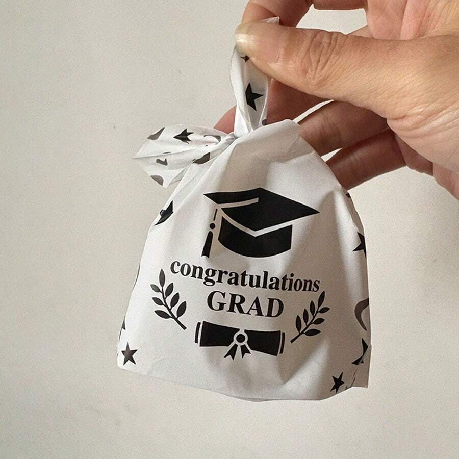 50 túi quà tốt nghiệp năm 2026 có tai thỏ, thiết kế đen trắng, thích hợp cho lễ tốt nghiệp tiểu học, trung học hoặc đại học, túi đựng quà tặng tiệc tốt nghiệp, túi quà nhỏ. - Túi đóng gói - Xem 1