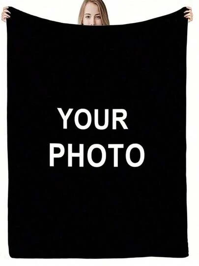 Customized Personalized Photo Flannel Blanket, Customize Your Own Photo Wedding Couple Family Throw Blanket And Any Photo, Soft Flannel Throw Blanket Digital Printing, Hand-Washable Or Machine-Washable 280gsm, All-Season Comfortable Polyester Blanket Great Gift For Friends, Family, Wedding, Birthday, Warm, Soft, Comfortable, Comfortable Personalized Ideal Gift For Him, Her, Boyfriend, Girlfriend Dad, Mom, Family, Friends, Pets, Anniversaries, Valentine's Day, Mother's Day, Birthdays, Father's Day, Weddings, Graduation, Christmas, Sofa, Bed, Car, Bedroom, Living Room, Office, Outdoor Camping, Beach, Wall Decoration