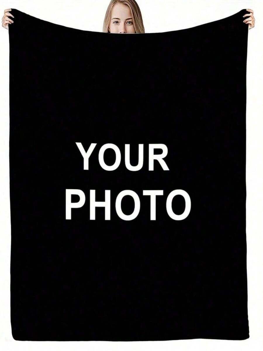 Customized Personalized Photo Flannel Blanket, Customize Your Own Photo Wedding Couple Family Throw Blanket And Any Photo, Soft Flannel Throw Blanket Digital Printing, Hand-Washable Or Machine-Washable 280gsm, All-Season Comfortable Polyester Blanket Great Gift For Friends, Family, Wedding, Birthday, Warm, Soft, Comfortable, Comfortable Personalized Ideal Gift For Him, Her, Boyfriend, Girlfriend Dad, Mom, Family, Friends, Pets, Anniversaries, Valentine's Day, Mother's Day, Birthdays, Father's Day, Weddings, Graduation, Christmas, Sofa, Bed, Car, Bedroom, Living Room, Office, Outdoor Camping, Beach, Wall Decoration