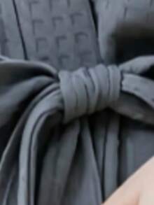 1 Áo choàng tắm nữ, chất liệu nhẹ, kiểu dáng rộng rãi, phù hợp cho khách sạn, spa, mùa xuân và mùa thu, thiết kế unisex. - Xám - Xem 10