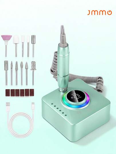 JMMO 45000转/分钟专业可充电电动指甲打磨机，低噪音指甲锉美甲工具，凝胶指甲油打磨机
