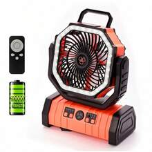 10000mAh*2 大容量 USB 充电露营风扇，带遥控器，便携式循环风扇，270° 可调节扇头，内置电池 - 戶外風扇 - 查看 13