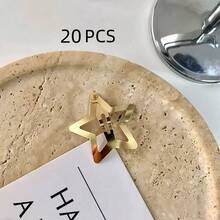 Set de 8 piezas de pasadores de pelo de metal dorado con forma de estrella de 5 puntas de 3 cm, accesorios de pelo elegantes y dulces, ideales para verano, vacaciones, viajes, accesorios para la cabeza - Dorado - Ver 11