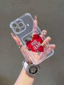 Official Licensed Paul Frank Transparent Card Holder Phone Case, Full Body Shockproof Camera Protection, Cartoon Monkey, Cat, Rabbit, Bear, Giraffe, Heart, Letter Pattern, New Compatible With Iphone 11/12/13/14/15/16 Pro Max - Multicolor - View 3