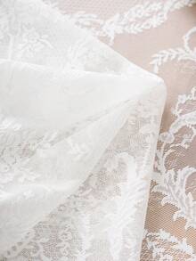 1pc French Pastoral Style Lace Tablecloth With Ruffle Edge, Decorative Table Cover For Kitchen, Dining Room, Living Room, Coffee Table, TV Stand, Suitable For Wedding, Party, Birthday, Home Decor - White - View 9