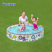 Bestway 55029 60*10英寸/152厘米*25厘米 后院游泳池、便携式浴缸、趣味戏水池、戏水池、充气泳池 - 青碧色 - 查看 3