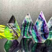 1pc Rainbow Fluorite Teardrop – Vibrant In Light And Perfect For Home Decor – Makes A Perfect Gift For Friends And Family And An Ideal Crystal Collectible. Its Bright Colors Make It A Suitable Desktop Ornament - Multicolor - View 5