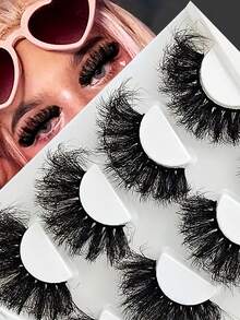 Premium 4 Pairs Fluffy Messy False Lashes | 9D Plump & Full, Cartoon Eyelashes For Bare Faces - View 1