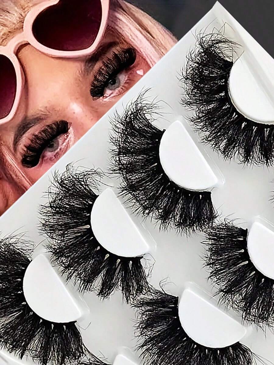 Premium 4 Pairs Fluffy Messy False Lashes | 9D Plump & Full, Cartoon Eyelashes For Bare Faces - View 1