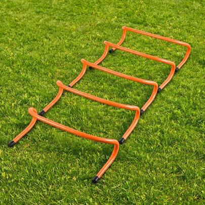 Heavy Duty 5-Piece Soccer Training Hurdle Barrier Set Fixed Agility And Obstacle Training Tools Perfect For Soccer Basketball Jumping And Physical Fitness Workouts