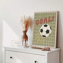 1PC Unframed Soccer Themed Wall Art Posters Canvas, Featuring A Goal, Net And Ball Prints Canvas Hanging Painting, Football Printing Artwork, Football Lover Room Decor, Suit For Play Areas For Kids, Homes, Offices Wall Decor, No Frame - Style a - View 7