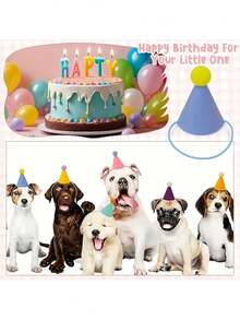 1 pieza Sombrero de fiesta mini para mascotas, adecuado para cumpleaños, bodas - Decoración de fiesta de disfraces para mascotas, muñecas, animales de peluche, perros, gatos, conejos, celebración de fiestas, fiestas temáticas, accesorios para fotos (color aleatorio) - Múltiples estilos - Ver 6