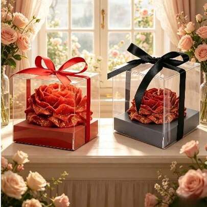 Nến thơm hoa hồng vĩnh cửu cao cấp trong hộp quà, nến thơm sáp đậu nành hình hoa hồng 3D thủ công, không khói, hương thơm hoa lâu dài cho gia đình, món quà lãng mạn hoàn hảo cho ngày Valentine, sinh nhật và đám cưới dành cho người yêu, lý tưởng cho phòng ngủ và phòng khách.