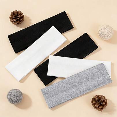 三件套：简约纯色休闲女士头带 - 时尚头饰，适合户外运动、锻炼、跑步、瑜伽和健身 - 透气吸汗，男女皆宜 - 春夏完美之选。