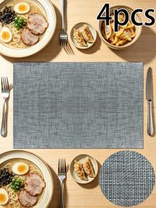 1/4/6/120pcs Luxury Rectangular PVC Woven Placemats, And Odorless, Waterproof, Oil-Proof, Washable, Easy To Clean, Good Heat Insulation, Effectively Protects Dining Table And Kitchen Countertop, Reversible, Flexible And Non-Deforming, Wear-Resistant And Durable, Long-Lasting, Lightweight And Easy To Store; High-Quality Texture, Both Practical Tableware Mat, Bowl/Plate/Cup Coaster, And Beautiful Tabletop Decoration Mat - Multicolor - View 32