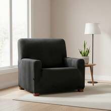 Kiva Universal And Versatile 1-Seater Sofa Cover, Various Colors Available – Easy-To-Fit Protective Sofa Cover For Backrest, Seat And Arms - 深灰尤利西斯 - 查看 2