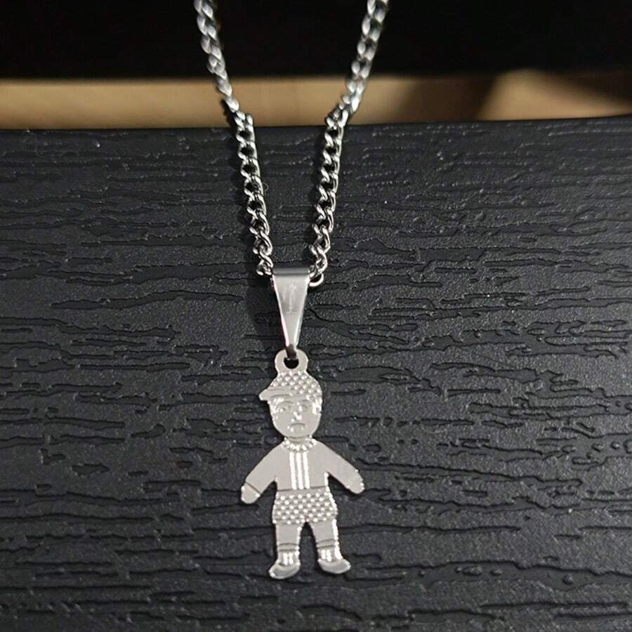 Colar corrente feminino menina menino filho filha criança casal prata prateado mini pingente choker gargantilha - Homem-45cm - Visão 1