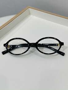 1 chiếc kính thời trang nữ dáng oval đen, kiểu dáng cổ điển, phù hợp để đeo hàng ngày và chụp ảnh đường phố. - 07222-Họa tiết da báo - Xem 4