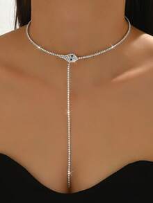 Versatile Snake Bone Necklace, Minimalist Elegant Vibe, Suitable For Necklace, Bracelet, Sweater Chain - Silver - View 2