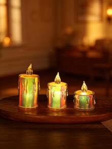 No Flame LED Electronic Candle, Warm Light Realistic Flame, Living Room & Dining Table High-End Atmosphere Decor, Ambiance Decorative Night Light, Party & Wedding Decoration, Birthday/Housewarming Gift, High-End Home Decor - Multicolor - View 3