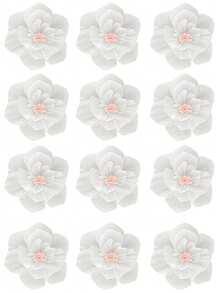 12-Piece Paper Flower Bouquet Set, Featuring Crepe Paper Decorations, Suitable For Engagement Parties, Wedding Parties, Bridal Showers, Birthday Parties, Wall Decorations, Mother's Day, Holiday Outdoor And Indoor Decorations, Wedding Decorations, Bedroom, Bathroom, Window Sill, Front Door, Patio, And Commercial Space Decorations. - A - Xem 14