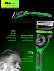 GILLETTE Labs With Exfoliating Bar Shaving Razor For Men, Shaving Kit For Men 1 Handle, 1 Blade Head, Includes Stand - Multicolor - View 8