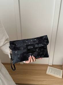 Túi xách nữ kiểu dáng phong bì đa năng mới năm 2026, túi xách tay tối giản phong cách retro thường ngày. - màu đen - Xem 3