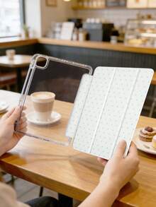 1件全透明壓克力外殼三折平板保護殼 淺藍波點彩繪設計 相容 iPad 10代/11代/10.2/10.5/Air4/Air5/10.9/Pro 11/Air 11-In.(M2)-2024/Pro 11-In.(M4)-2024/Air 11-Inch (M3) 2025/(A16) 11吋 11代 2025 Mini6/Mini7/Air1/Air2/9.7/Air 8(M4)2026(11-Inch) 機型 - 彩色 - 查看 4