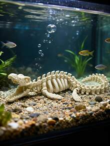 1件逼真沧龙骨架模型，水族箱装饰，迷你恐龙骨架模型，带白色鳍和尾巴，适用于鱼缸装饰、景观点缀、海洋爬行动物展示、古生物学、主题礼品，是收藏家和水族爱好者的理想之选。 - 歡樂水族 - 查看 2
