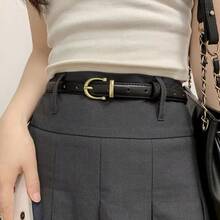 1件装女士简约INS风细腰带，复古时尚牛仔裤腰带，适合通勤和日常穿着 - A - 查看 7