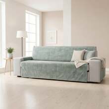 Kiva Universal And Versatile 4-Seater Sofa Cover, Various Colors Available – Easy-To-Fit Protective Sofa Cover For Backrest, Seat And Arms - Grey Perla Turin - View 1
