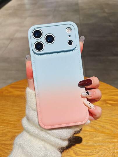 New Gradient Pink Faux Leather With Spray Oil Texture Phone Case, Suitable For IPhone 17 Pro Max/17 Pro/17/16/16 Pro Max/16 Pro/15/15 Pro Max/15 Pro/13/14 Pro Max/13 Pro/13 Pro Max/14 Pro/14 Pro Max, Soft Silicone Protective Cover