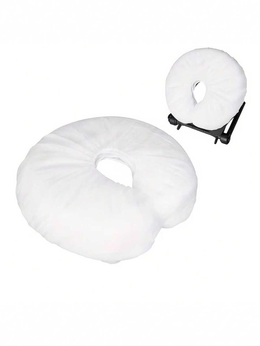 10 chiếc vỏ gối tựa đầu hình chữ U, dùng một lần, không dệt, ôm sát đầu, thích hợp cho thẩm mỹ viện, spa, có chun co giãn. - trắng - Xem 1